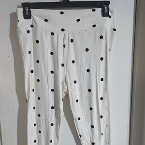 LuLaRoe White Leggings with Black Polka Dots
